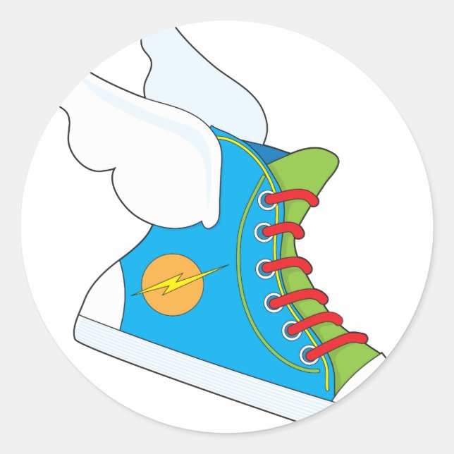 Flying Sneaker Classic Round Sticker (Front)