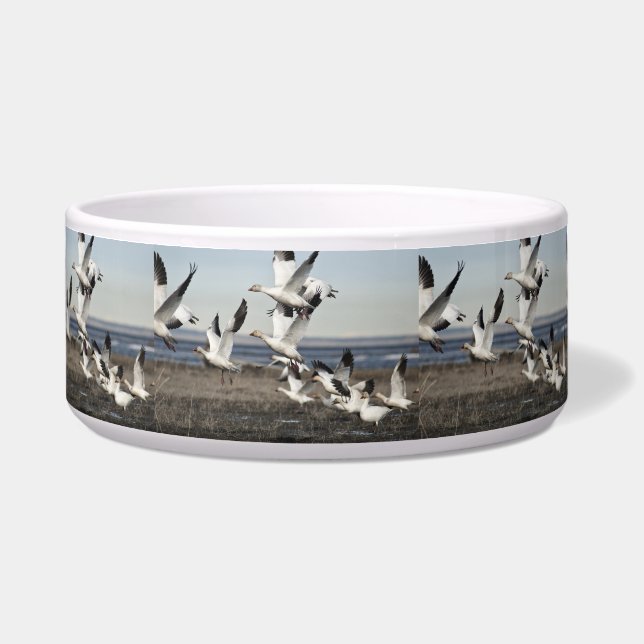 Flying Snow Geese (Left)