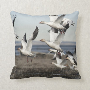Flying Snow Geese Cushion