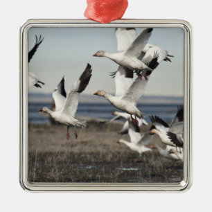 Flying Snow Geese Metal Tree Decoration