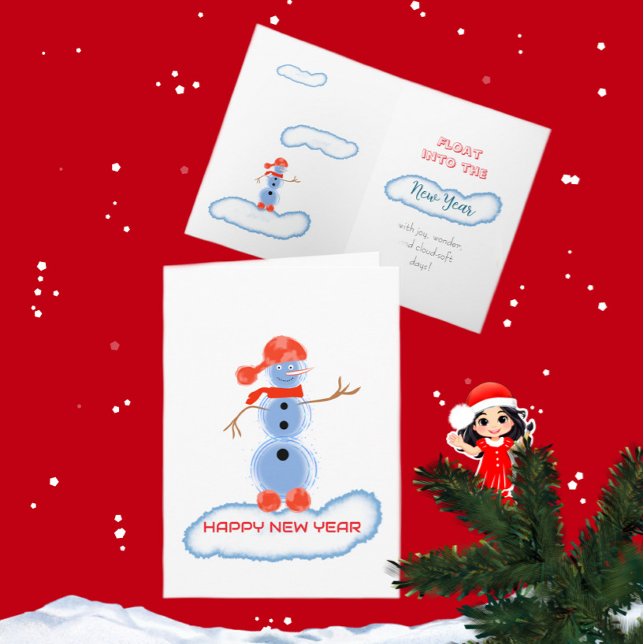 Flying snowman card (Creator Uploaded)