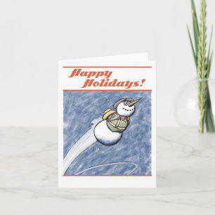 Flying Snowman Christmas Card