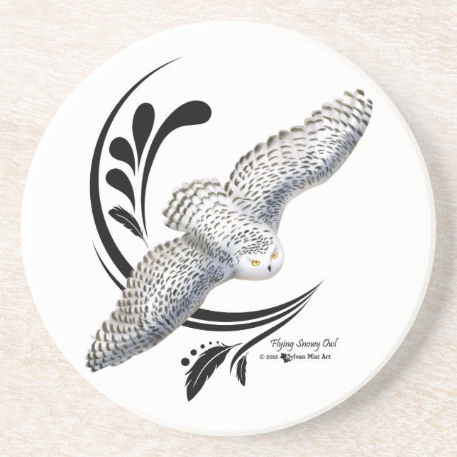 Flying Snowy Owl Coaster (Front)