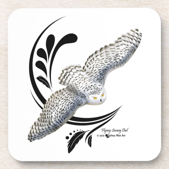 Flying Snowy Owl Coaster (Front)