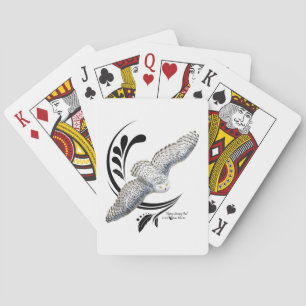Flying Snowy Owl Playing Cards