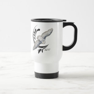 Flying Snowy Owl Travel Mug