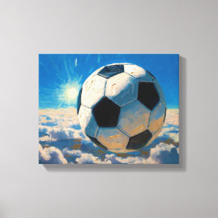 Flying Soccer Ball Artwork (Oil Painting No. 5) Canvas Print