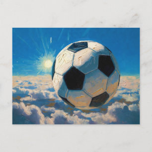 Flying Soccer Ball Artwork (Oil Painting No. 5) Postcard