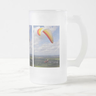 Flying Solo Frosted Glass Beer Mug