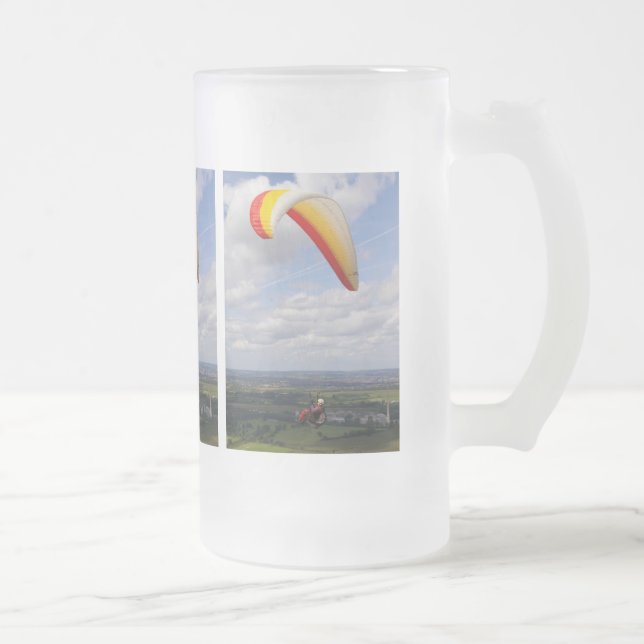 Flying Solo Frosted Glass Beer Mug (Right)