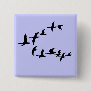 Flying South Geese Button