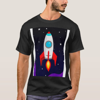 Flying Space Rocket 2 T-Shirt