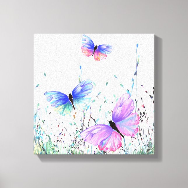 Flying Spring Butterflies Canvas Print (Front)