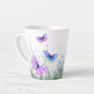 Flying Spring Butterflies Latte Mug