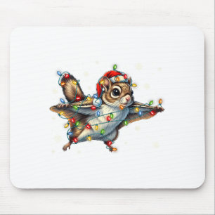 Flying Squirrel Christmas Lights Tee Merry Squirre Mouse Mat
