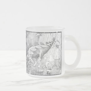 Flying Stegoasaurs Frosted Glass Coffee Mug