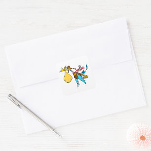 Flying Stork Square Sticker