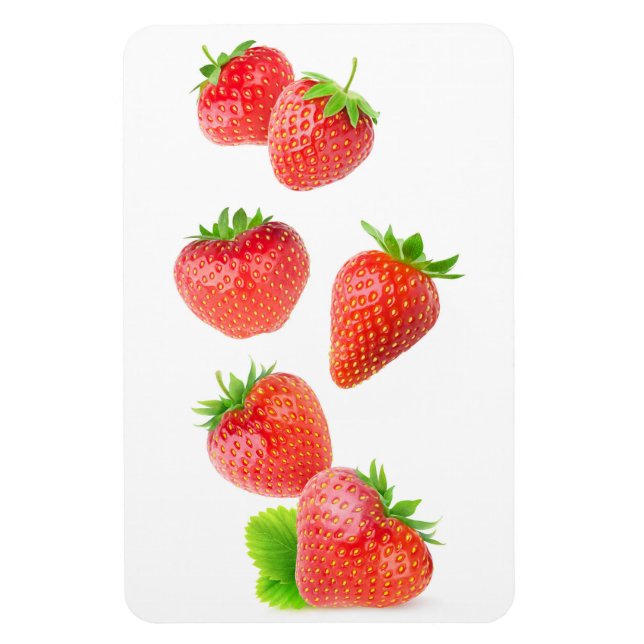 Flying strawberries magnet (Vertical)