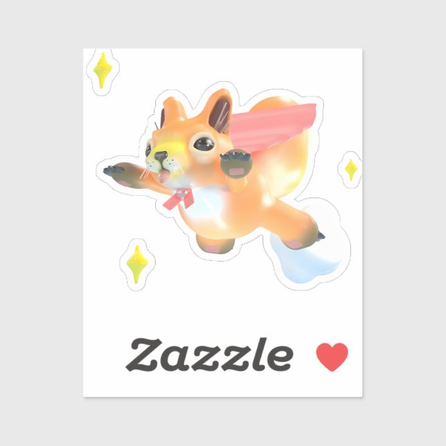 Flying super-squirrel and stars (Sheet)