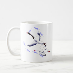 Flying Swans Fantasy Bird Art 11 oz White Mug