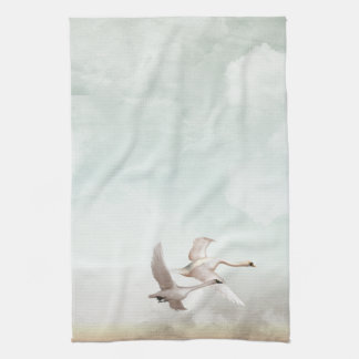 Flying Swans Tea Towel