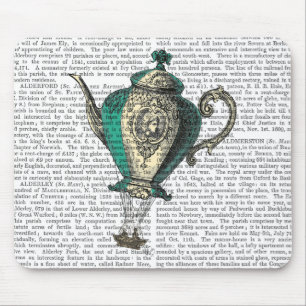 Flying Teapot 1 Green and Yellow Mouse Mat