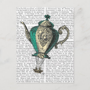 Flying Teapot 1 Green and Yellow Postcard