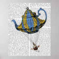 Flying Teapot 3 Blue and Yellow