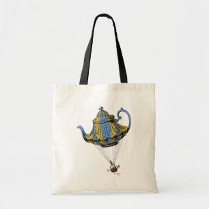 Flying Teapot 3 Blue and Yellow Tote Bag