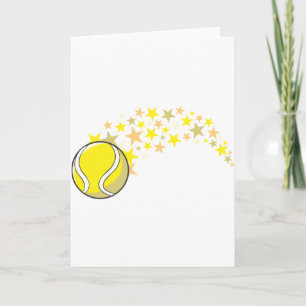 Flying Tennis Ball with Stars Card
