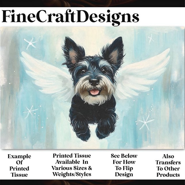 Flying Terrier Puppy Dog With Wings AU8 Decoupage Tissue Paper (Creator Uploaded)