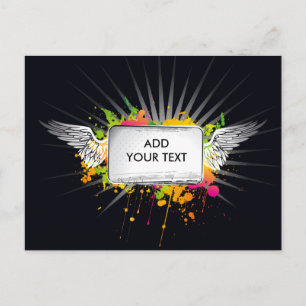 Flying Text Postcard