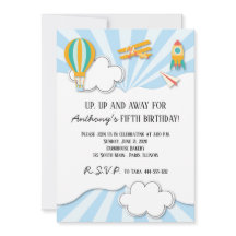Flying Things Birthday Invitation