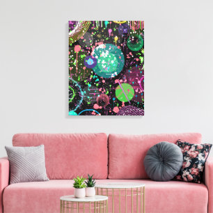 Flying Through Space: A Maximalist Abstract  Canvas Print