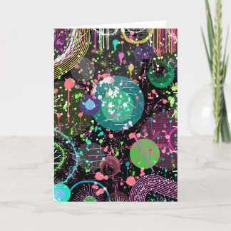 Flying Through Space: A Maximalist Abstract  Card