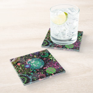 Flying Through Space: A Maximalist Abstract Glass Coaster