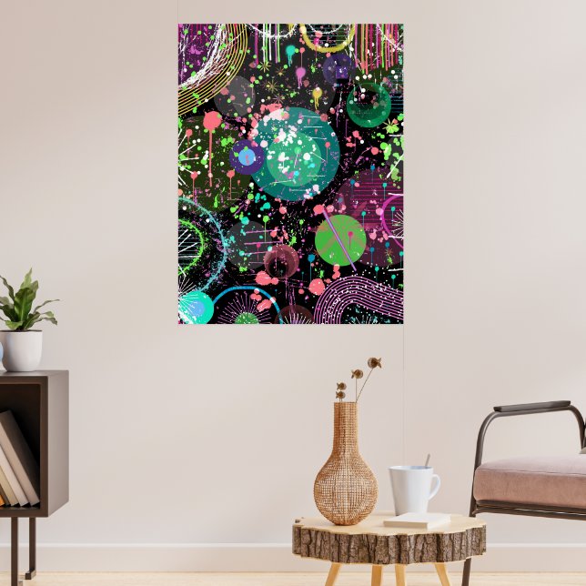 Flying Through Space: A Maximalist Abstract  Poster (Living Room 3)