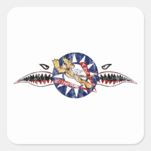 flying tigers avg  square sticker