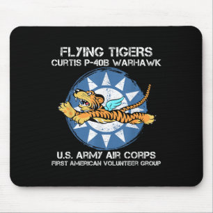 Flying Tigers Curtis P-40b Warhawk World War 2 Air Mouse Mat