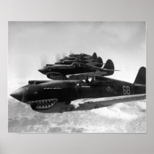 Flying Tigers In Formation 1942 Poster