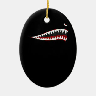 Flying Tigers Shark Mouth - Gifts For Shark Lover Ceramic Tree Decoration