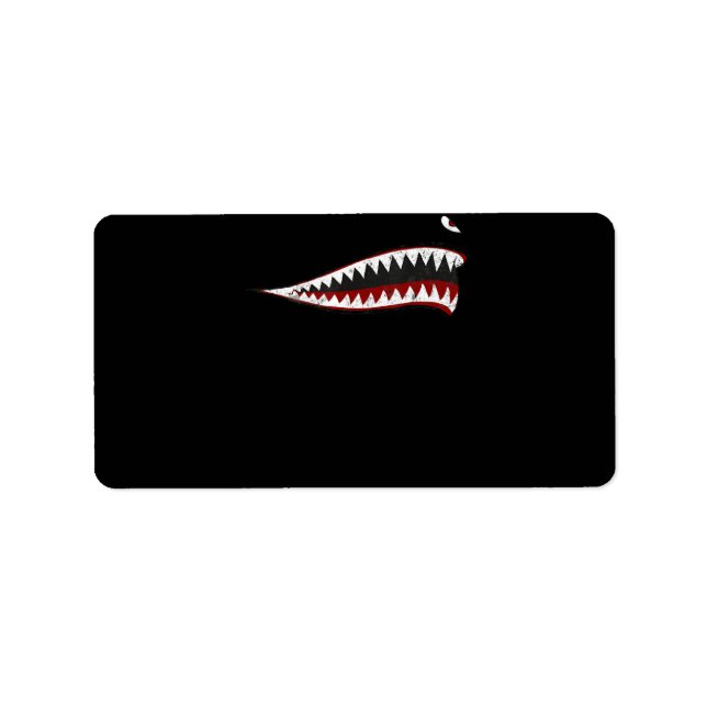Flying Tigers Shark Mouth - Gifts For Shark Lover Label (Front)