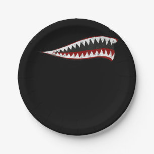 Flying Tigers Shark Mouth - Gifts For Shark Lover Paper Plate