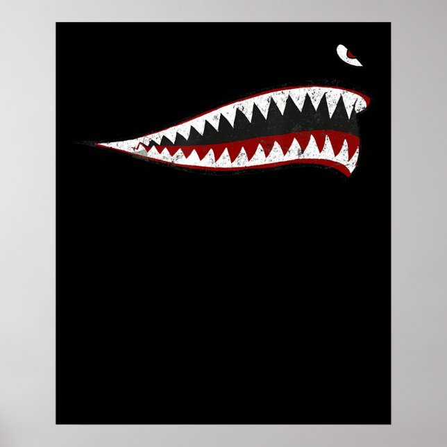 Flying Tigers Shark Mouth - Gifts For Shark Lover Poster (Front)