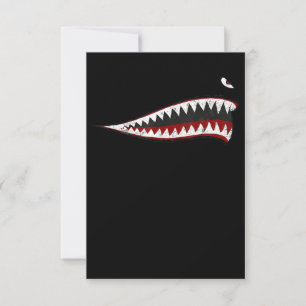 Flying Tigers Shark Mouth - Gifts For Shark Lover Thank You Card