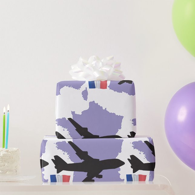 Flying To France Wrapping Paper (Creator Uploaded)