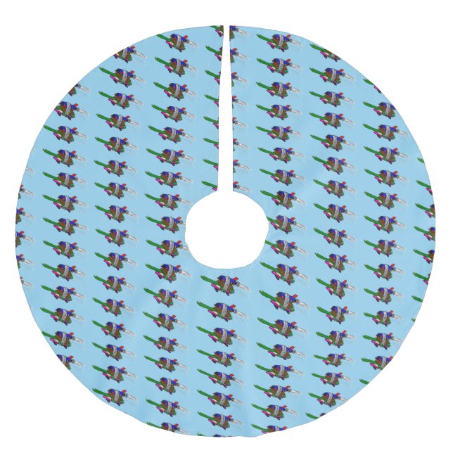 Flying tortoise brushed polyester tree skirt (Front)