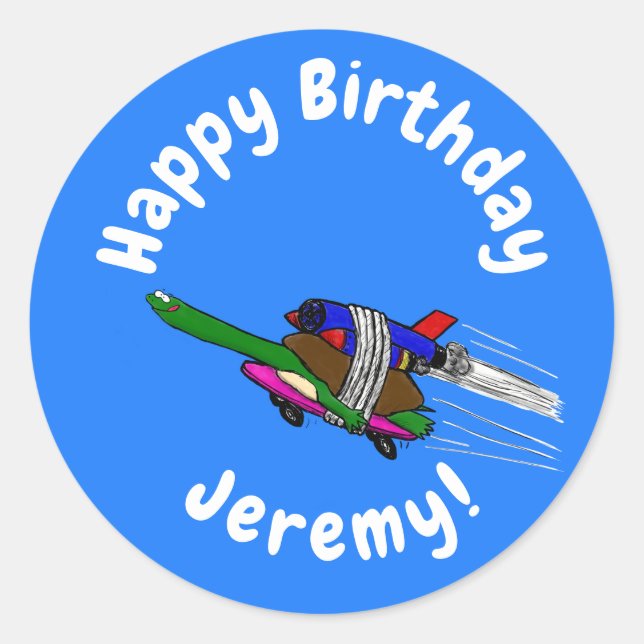 Flying tortoise classic round sticker (Front)