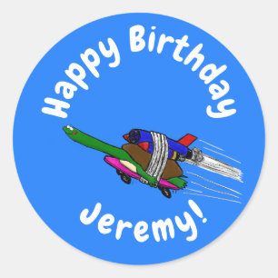 Flying tortoise classic round sticker