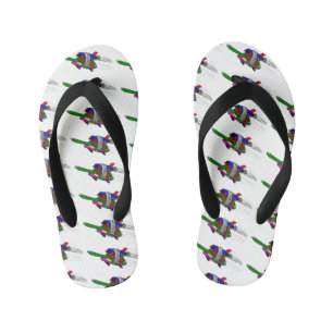 Flying tortoise kid's flip flops